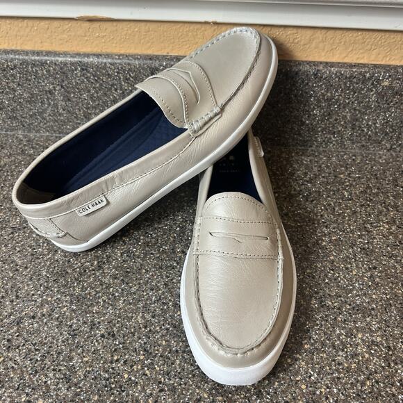 Cole Haan Flats Womens Sz 9.5 B Gray Leather Penny Loafer Comfort Casual Slip On - Picture 1 of 10